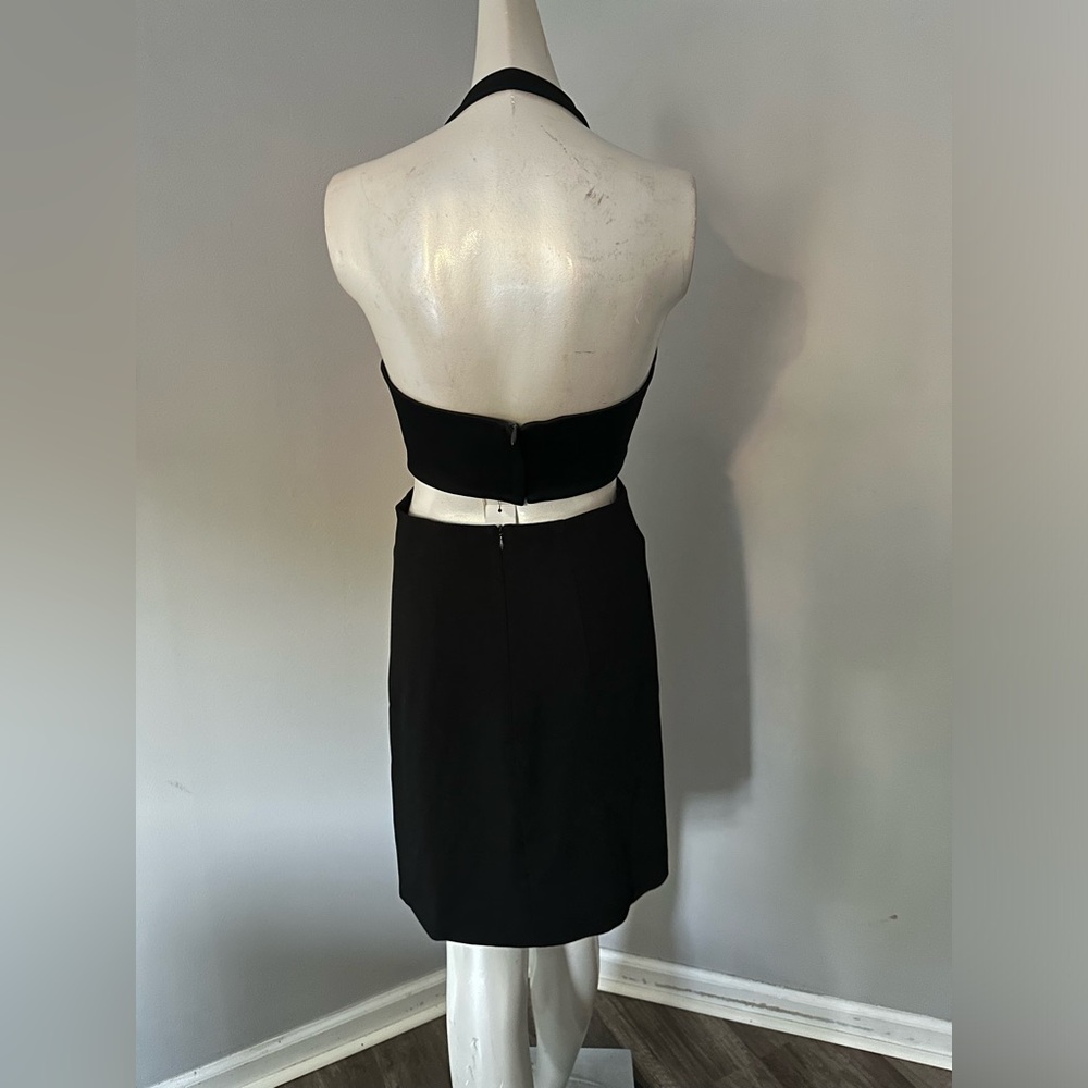 Galvan eclipse cutout stretch-jersey halterneck m… - image 6